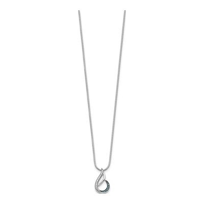 Sterling Silver 0.08 ct tw Diamond Teardrop Pendant – view 3