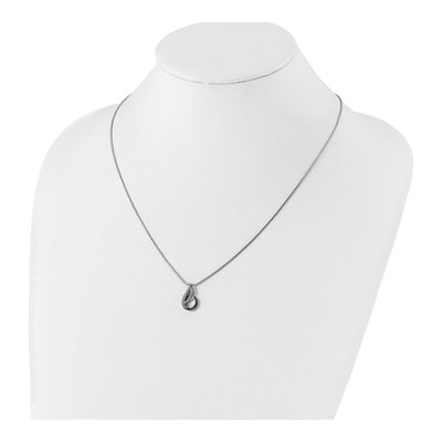 Sterling Silver 0.08 ct tw Diamond Teardrop Pendant – view 4