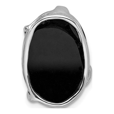Sterling Silver Onyx & CZ Slide Pendant – view 5