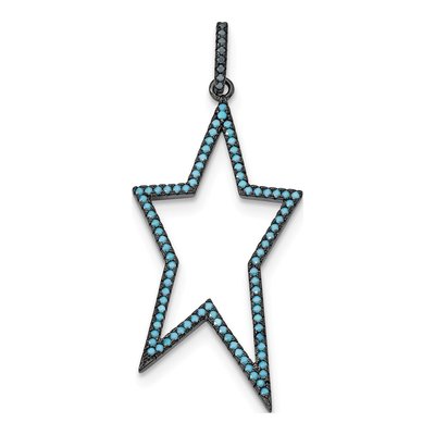 Sterling Silver Black-Rhodium Howlite Star Pendant