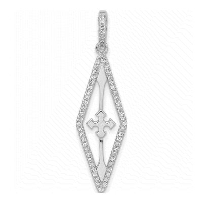 Sterling Silver CZ Fancy Pendant