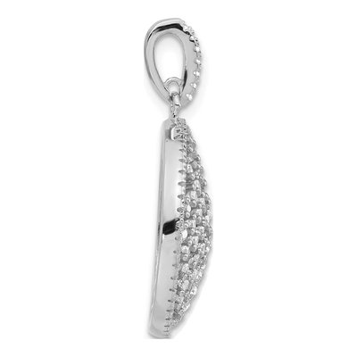 Sterling Silver CZ Circle Pendant – view 2