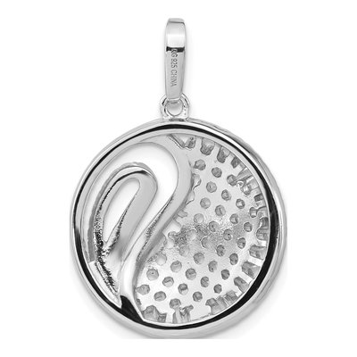 Sterling Silver CZ Circle Pendant – view 3