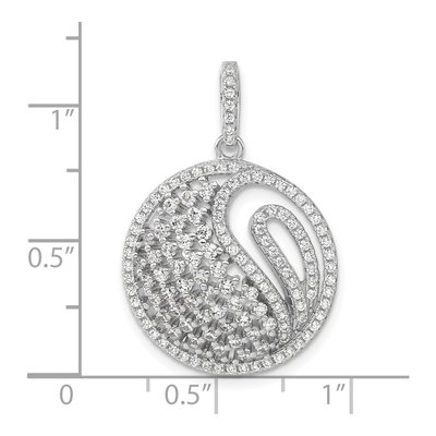 Sterling Silver CZ Circle Pendant – view 4