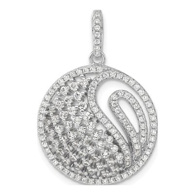 Sterling Silver CZ Circle Pendant