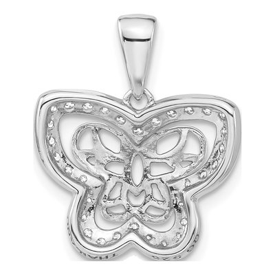 Sterling Silver CZ Butterfly Pendant – view 3