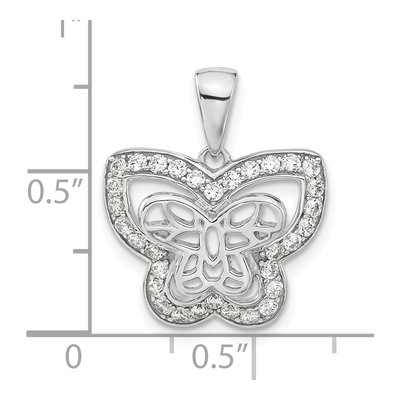 Sterling Silver CZ Butterfly Pendant – view 4