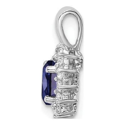 Sterling Silver Lab-Created Sapphire & CZ Pendant – view 3