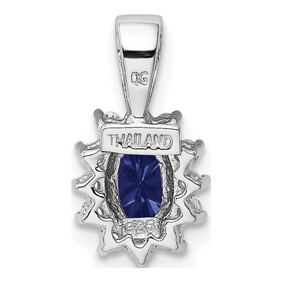 Sterling Silver Lab-Created Sapphire & CZ Pendant – view 4