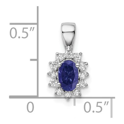 Sterling Silver Lab-Created Sapphire & CZ Pendant – view 5