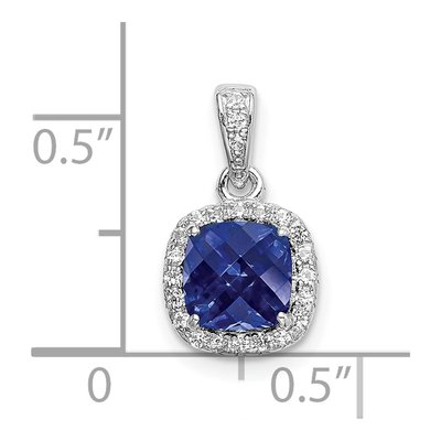 Sterling Silver Lab-Created Sapphire Pendant – view 5