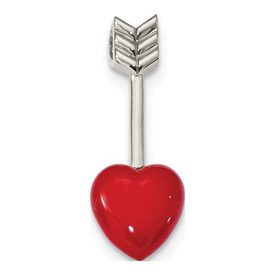 Sterling Silver Arrow Heart Enamel Slide Pendant