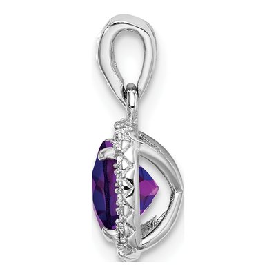 Sterling Silver Amethyst & Lab-Created Sapphire RH Pendant – view 3