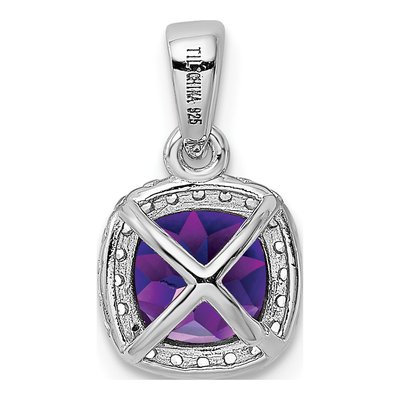 Sterling Silver Amethyst & Lab-Created Sapphire RH Pendant – view 4
