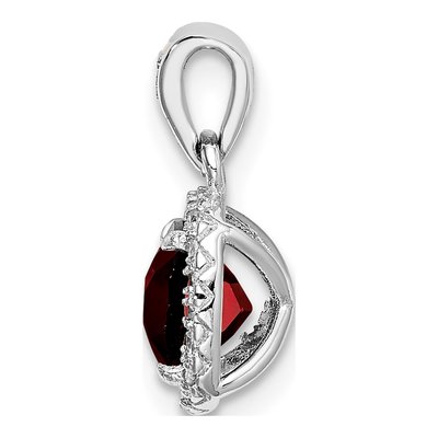 Sterling Silver Garnet & Lab-Created Sapphire Pendant – view 3