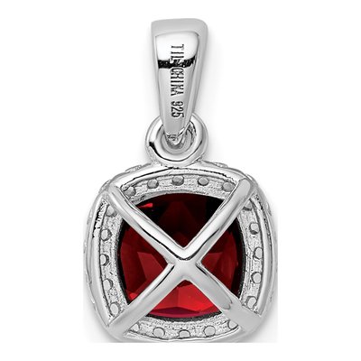 Sterling Silver Garnet & Lab-Created Sapphire Pendant – view 4