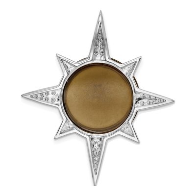 Sterling Silver CZ Sunburst Slide Pendant – view 5