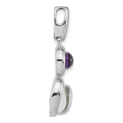 Sterling Silver Mother of Pearl & Crystal Slide Pendant – view 2