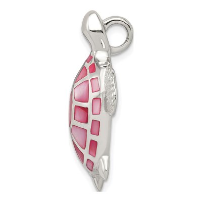 Sterling Silver Mother of Pearl Turtle Slide Pendant – view 2