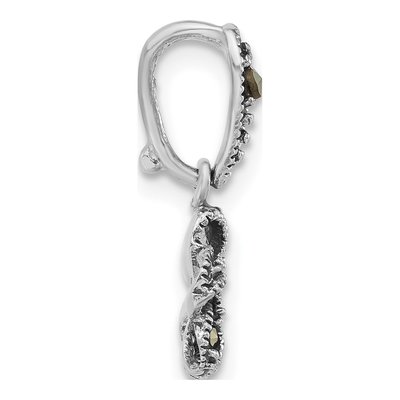 Sterling Silver Marcasite Flower Pendant – view 2
