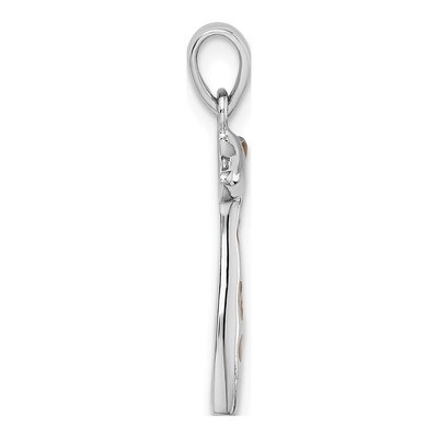 Sterling Silver CZ Kids' Enamel Giraffe Pendant – view 3