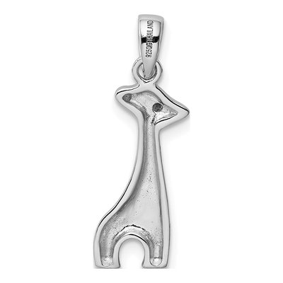 Sterling Silver CZ Kids' Enamel Giraffe Pendant – view 4