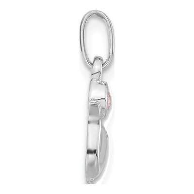 Sterling Silver CZ Clear Dolphin Pendant – view 2
