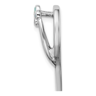 Sterling Silver Lab-Created Opal Flip Flop Slide Pendant – view 3