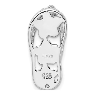 Sterling Silver Lab-Created Opal Flip Flop Slide Pendant – view 4