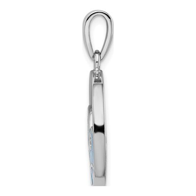 Sterling Silver Lab-Created Opal Wave Pendant – view 3