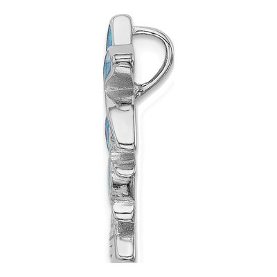 Sterling Silver Lab-Created Opal Palm Tree Charm – view 3