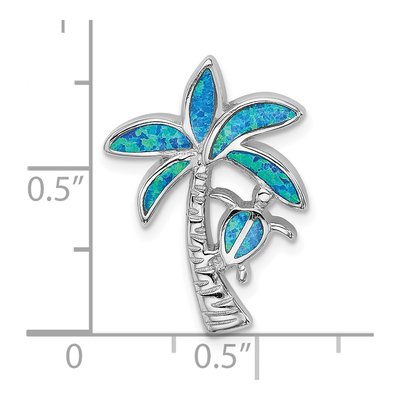 Sterling Silver Lab-Created Opal Palm Tree Charm – view 5