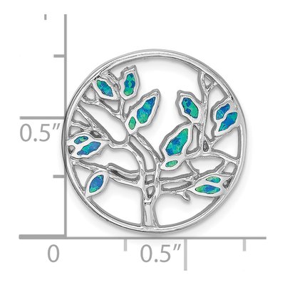 Sterling Silver Lab-Created Opal Tree Pendant – view 5