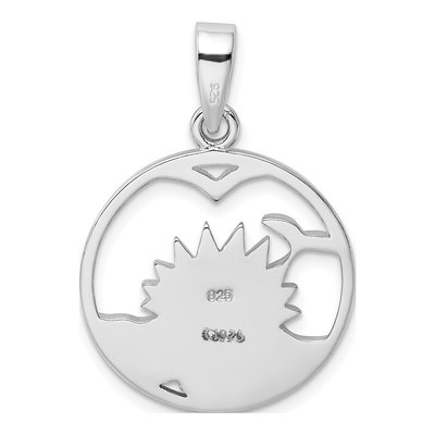 Sterling Silver Lab-Created Opal Sunrise Pendant – view 4