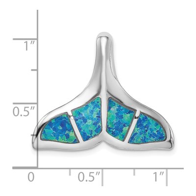 Sterling Silver Lab-Created Opal Whale Tail Slide Pendant – view 5
