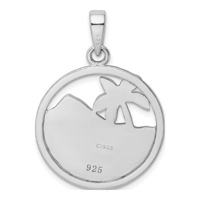 Sterling Silver Lab-Created Opal Palm Tree Pendant – view 4
