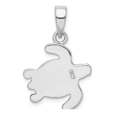 Sterling Silver Lab-Created Opal Turtle Pendant – view 4