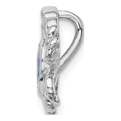 Sterling Silver Lab-Created Opal Crab Slide Pendant – view 3