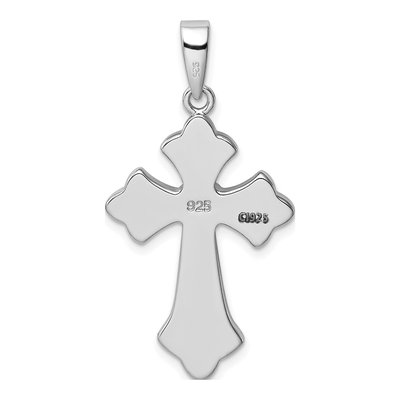 Sterling Silver Lab-Created Opal Inlay Cross Pendant – view 4