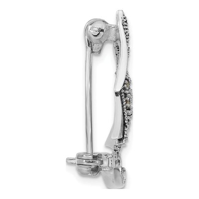 Sterling Silver Marcasite Sailboat Pin – view 2