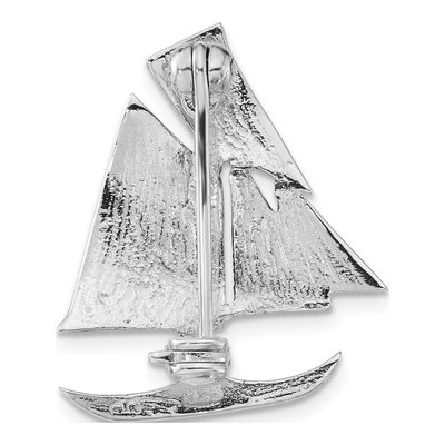 Sterling Silver Marcasite Sailboat Pin – view 3