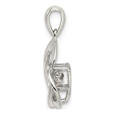 Sterling Silver CZ Trinity Pendant – view 3