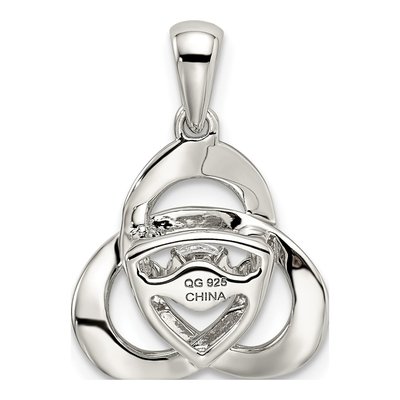 Sterling Silver CZ Trinity Pendant – view 4