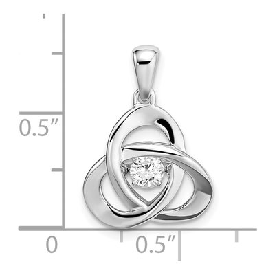Sterling Silver CZ Trinity Pendant – view 5
