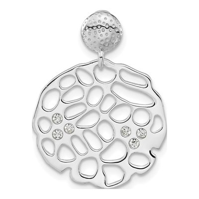 Sterling Silver CZ Fancy Slide Pendant