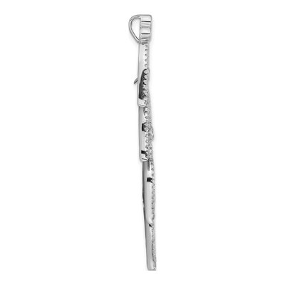 Sterling Silver CZ Leaves Slide Pendant – view 2