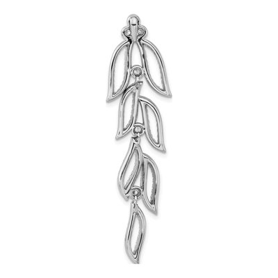 Sterling Silver CZ Leaves Slide Pendant – view 3