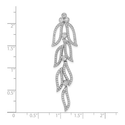 Sterling Silver CZ Leaves Slide Pendant – view 4