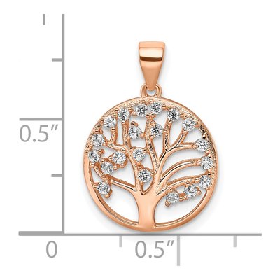 Rose Gold-Plated Sterling Silver Tree of Life Pendant – view 5