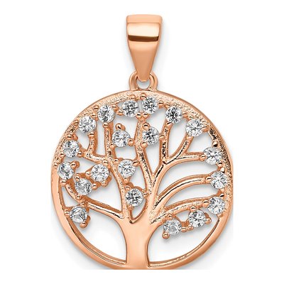 Rose Gold-Plated Sterling Silver Tree of Life Pendant
